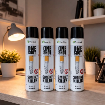 FRESHTEK One Shot SMOKE KILER neutralizacja Dymu Papierosów 600 ml x 4 szt